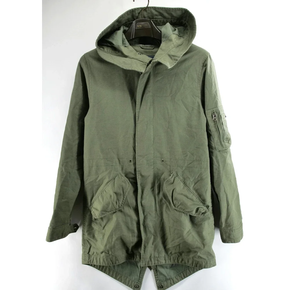 Alpha Industries Fishtail Parka Jacket Hooded Army Coat Men's Size Small